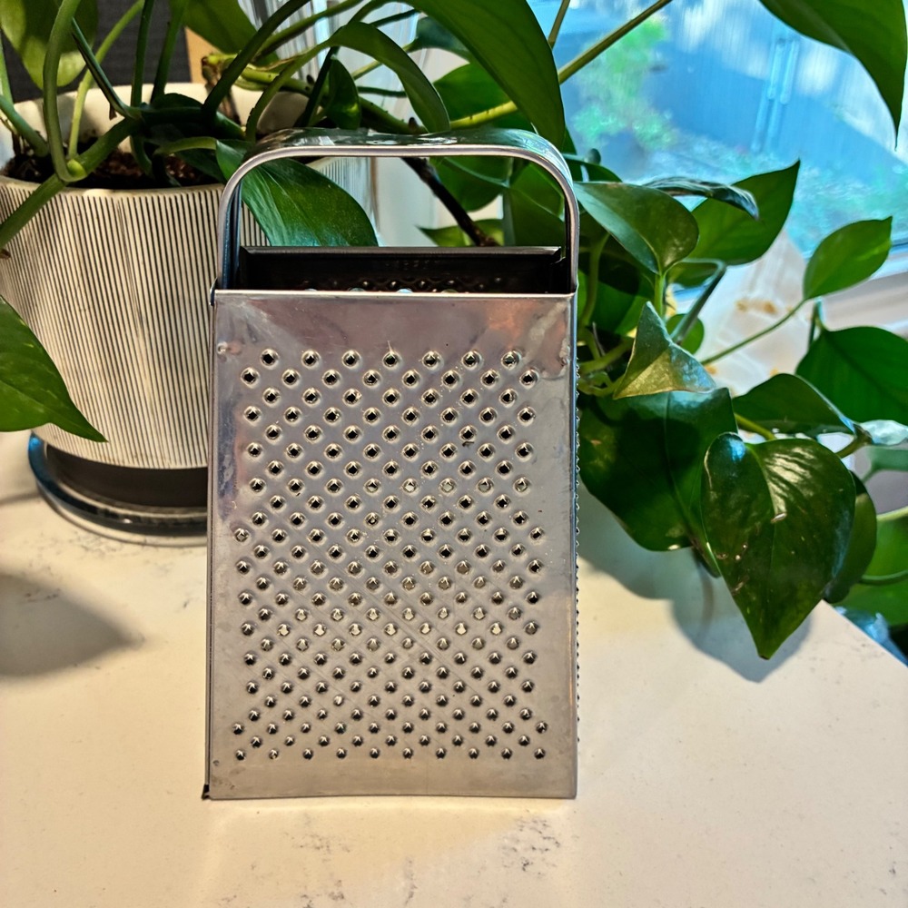 Vtg Sweden Box Grater Stainless Steel MCM Scandi Retro Farmhouse Cottage